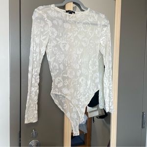 forever 21 white mesh bodysuit